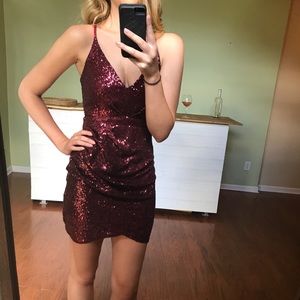 Burgundy Sequin Party Dress (small)